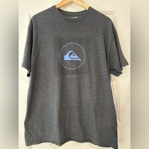 Quiksilver Charcoal Tee with Light Blue Logo